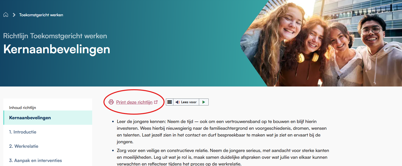 Een schermopname van de printknop